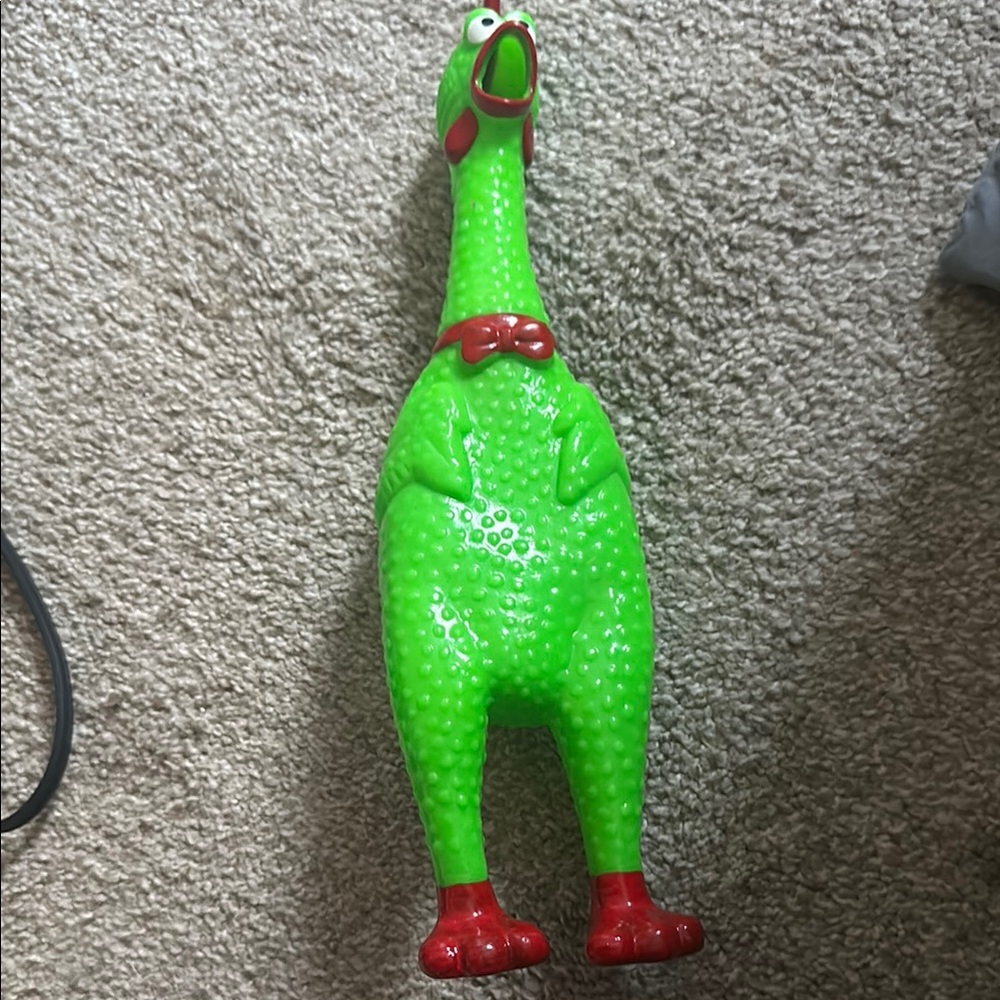 Green Rubber Chicken Toy for Reptiles
